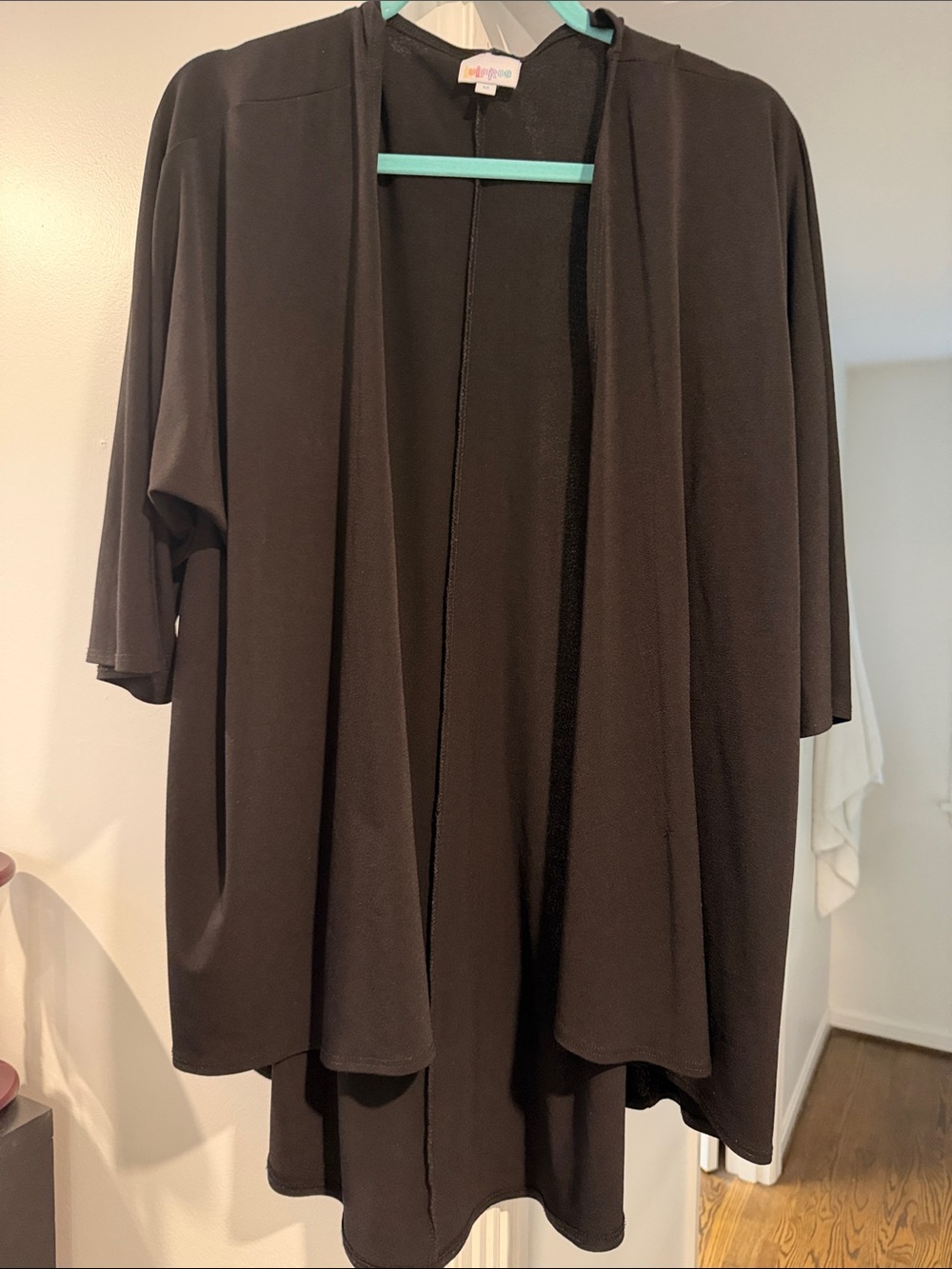 LuLaRoe Black Open Front Draped Cardigan